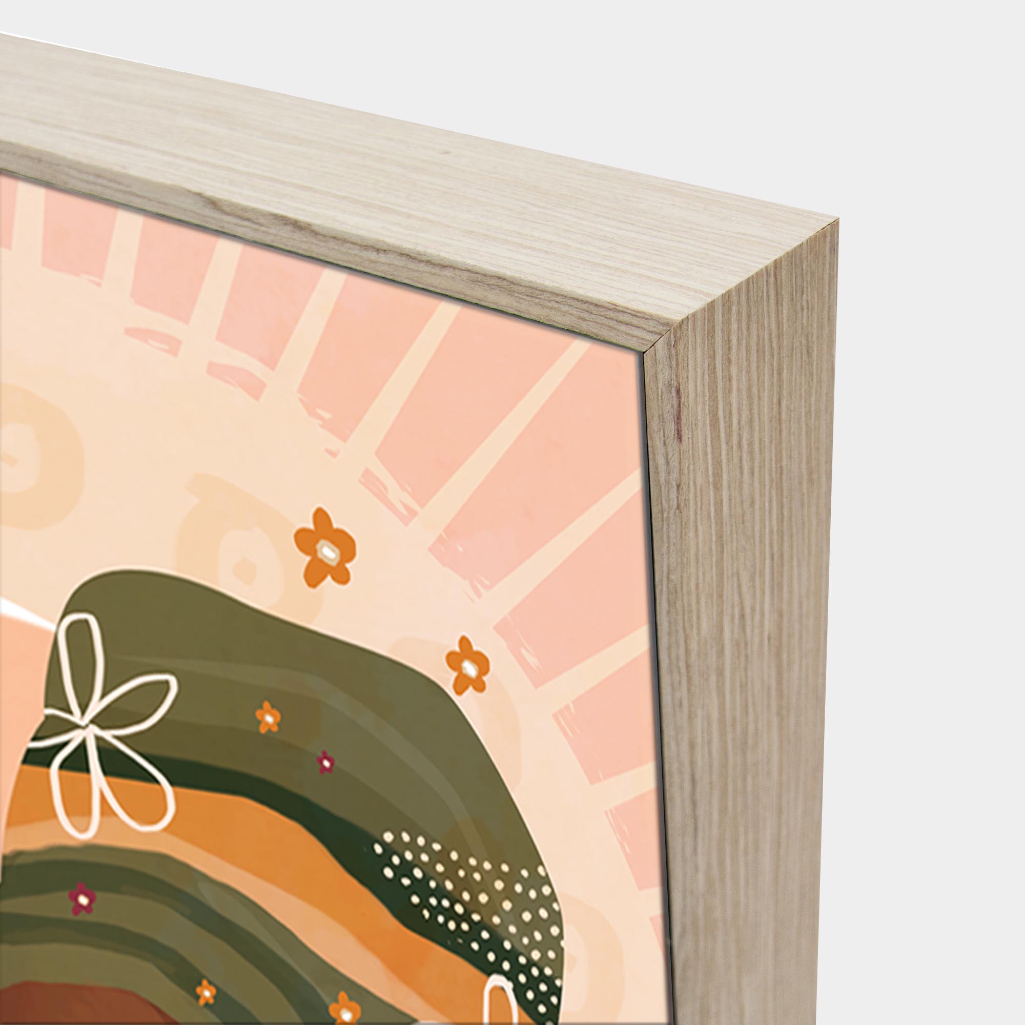 Kombo Queen-Corner-Natural Box Frame